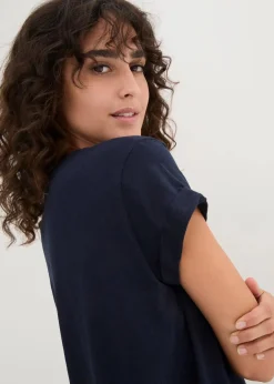 Discount Boxy-Longshirt mit kurzen Ärmeln Damen Shirts & Tops|Basics