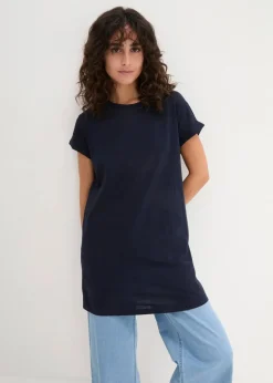 Discount Boxy-Longshirt mit kurzen Ärmeln Damen Shirts & Tops|Basics