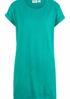 Damen bonprix Shirts & Tops|Basics|Boxy-Longshirt mit kurzen Ärmeln