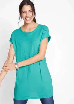 Damen bonprix Shirts & Tops|Basics|Boxy-Longshirt mit kurzen Ärmeln