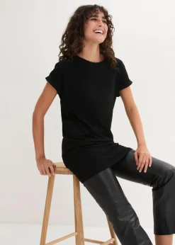 Damen bonprix Bekleidung·Röcke|Basics|Boxy-Longshirt mit kurzen Ärmeln