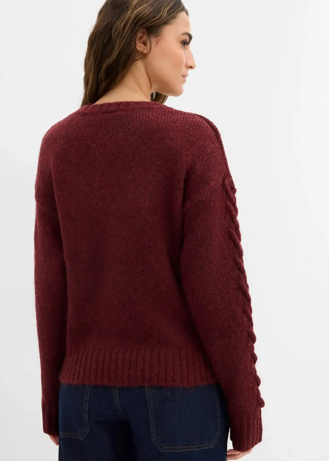 Sale Boxy-Pullover mit geflochtenen Ärmeln Damen Strickmode|Pullover & Strickjacken