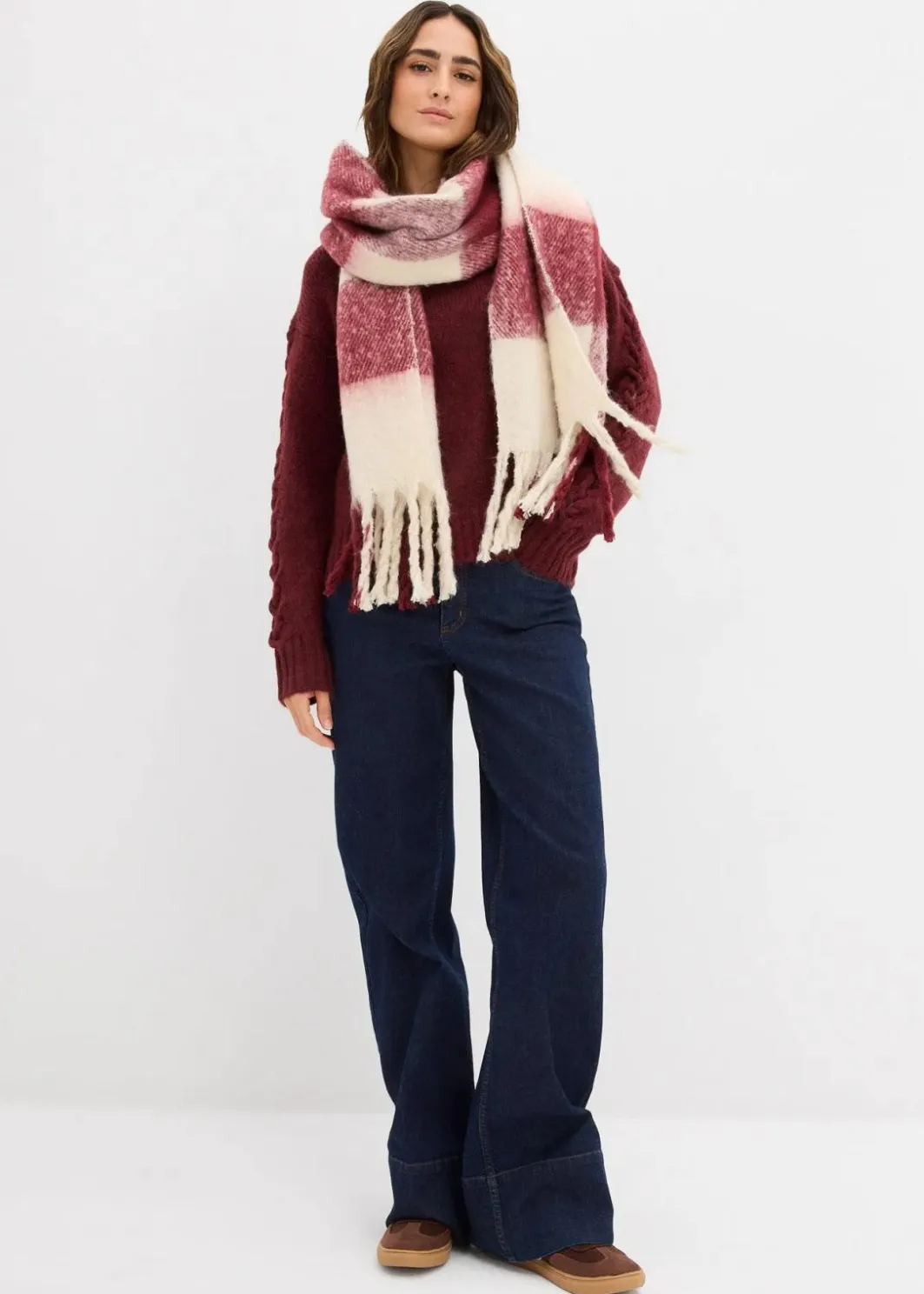 Sale Boxy-Pullover mit geflochtenen Ärmeln Damen Strickmode|Pullover & Strickjacken