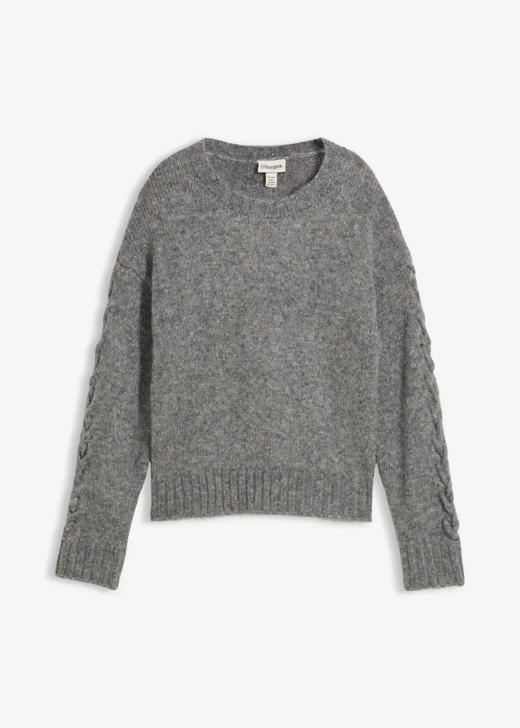 Damen bonprix Bekleidung·Umstandsmode|Bekleidung·Jeans|Boxy-Pullover mit geflochtenen Ärmeln