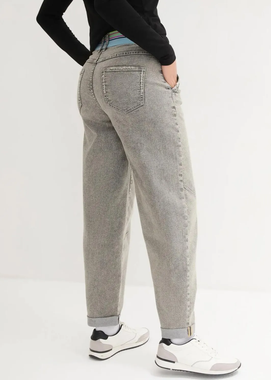 Damen bonprix Bekleidung·Shirts & Tops|Jeans|Boyfriend-Jeans mit Vintagewaschung