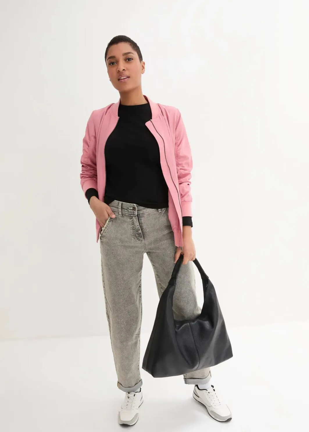 Damen bonprix Bekleidung·Shirts & Tops|Jeans|Boyfriend-Jeans mit Vintagewaschung
