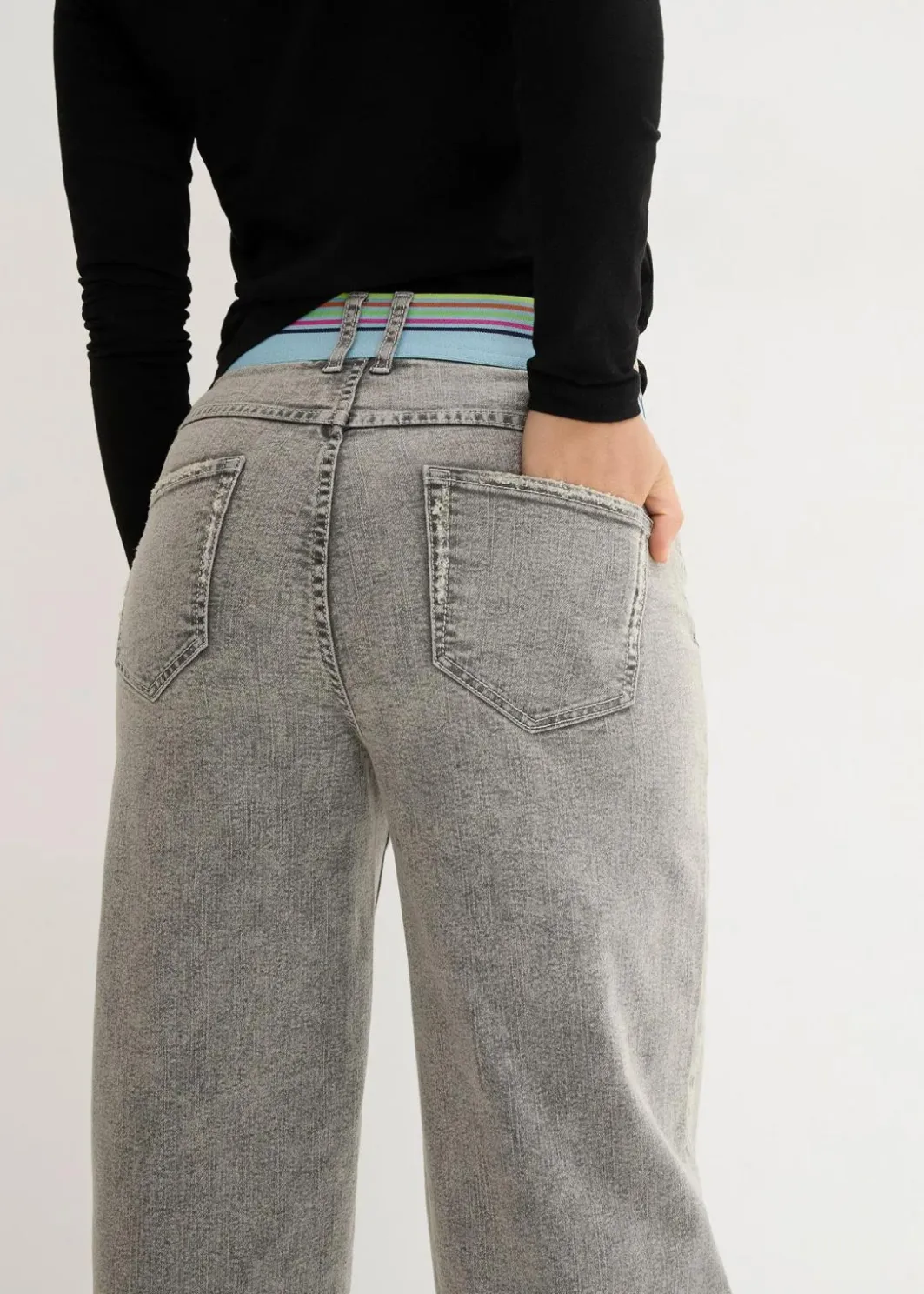 Damen bonprix Bekleidung·Shirts & Tops|Jeans|Boyfriend-Jeans mit Vintagewaschung