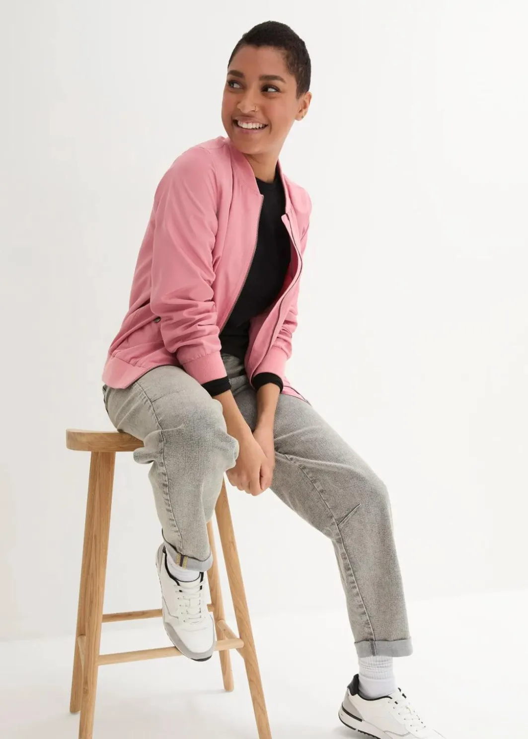 Damen bonprix Bekleidung·Shirts & Tops|Jeans|Boyfriend-Jeans mit Vintagewaschung