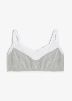 Damen bonprix Wäsche·Baumwollunterwäsche|Wäsche·Bhs|Bralette ohne Bügel mit ​Baumwolle und Spitze