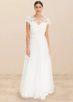 Outlet Brautkleid aus zartem Tüll mit Spitze Damen Kleider|Bekleidung·Pullover & Strickjacken
