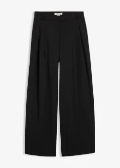 Damen bonprix Hosen|Bekleidung·Kleider|Bundfaltenhose mit Bequembund und Schlitz