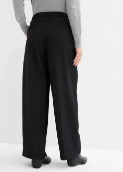 Damen bonprix Hosen|Bekleidung·Kleider|Bundfaltenhose mit Bequembund und Schlitz