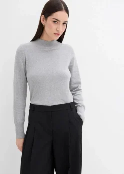 Damen bonprix Hosen|Bekleidung·Kleider|Bundfaltenhose mit Bequembund und Schlitz