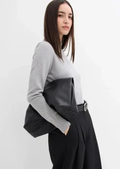 Damen bonprix Hosen|Bekleidung·Kleider|Bundfaltenhose mit Bequembund und Schlitz