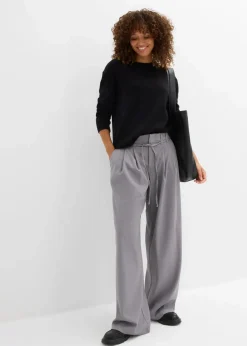 Hot Bundfaltenhose mit Bindeband Damen Nachhaltigere Materialien|Hosen
