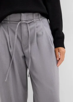 Hot Bundfaltenhose mit Bindeband Damen Nachhaltigere Materialien|Hosen