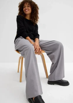 Hot Bundfaltenhose mit Bindeband Damen Nachhaltigere Materialien|Hosen