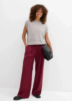 Damen bonprix Bekleidung·Kleider|Hosen|Bundfaltenhose mit Bindeband