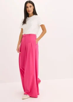Discount Bundfaltenhose mit Gürtel (2tlg-Set) Damen Bekleidung·Kleider|Hosen