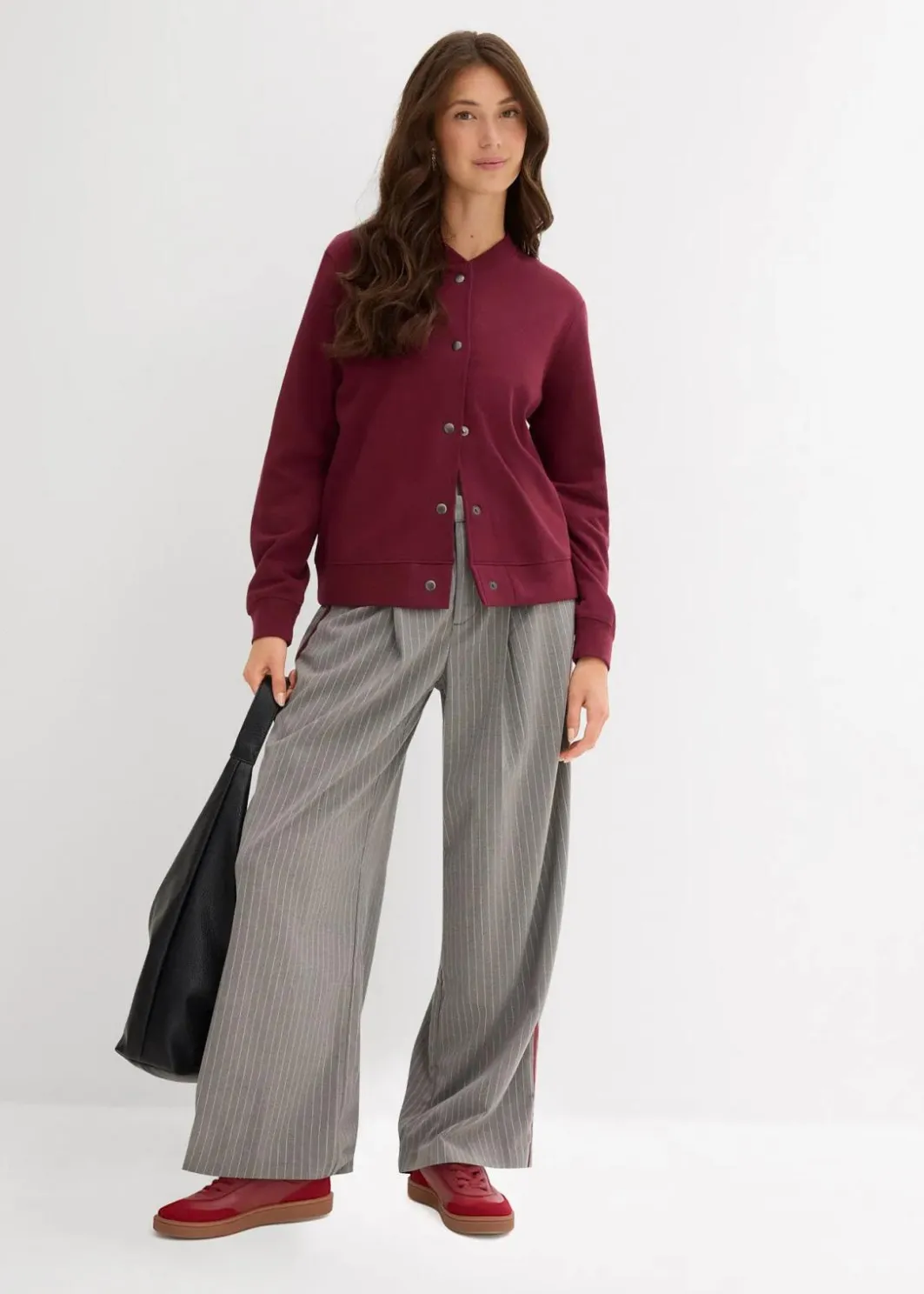 Damen bonprix Bekleidung·Kleider|Hosen|Bundfaltenhose mit Kontraststreifen