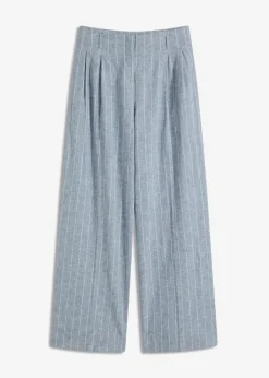 Damen bonprix Hosen|Bekleidung·Kleider|Bundfaltenhose mit Leinenanteil