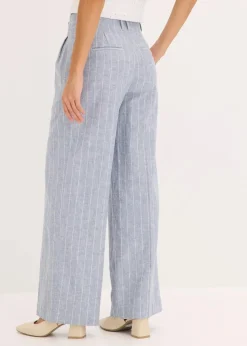 Damen bonprix Hosen|Bekleidung·Kleider|Bundfaltenhose mit Leinenanteil