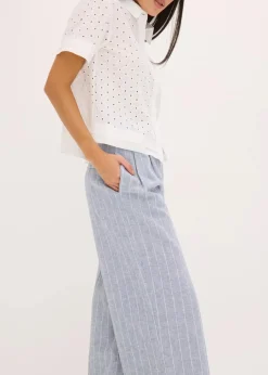 Damen bonprix Hosen|Bekleidung·Kleider|Bundfaltenhose mit Leinenanteil