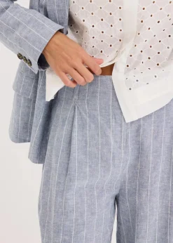 Damen bonprix Hosen|Bekleidung·Kleider|Bundfaltenhose mit Leinenanteil