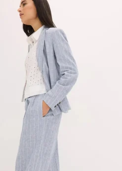 Damen bonprix Hosen|Bekleidung·Kleider|Bundfaltenhose mit Leinenanteil