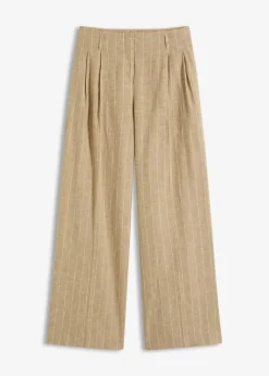 Hot Bundfaltenhose mit Leinenanteil Damen Bekleidung·Kleider|Hosen