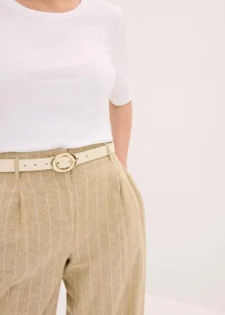 Hot Bundfaltenhose mit Leinenanteil Damen Bekleidung·Kleider|Hosen