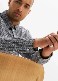 Herren bonprix Große Größen|Hemden|Business-Hemd aus reiner Baumwolle, Langarm