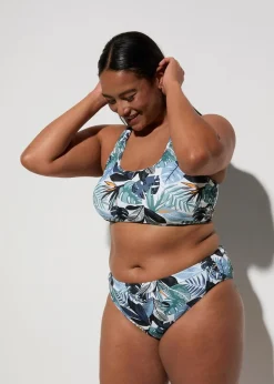 Damen bonprix Nachhaltigere Materialien|Sport Bademode|Bustier-Bikini mit gekreuzten Trägern (2-tlg.Set)