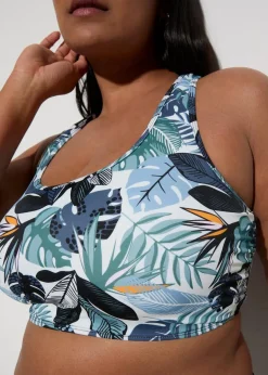 Damen bonprix Nachhaltigere Materialien|Sport Bademode|Bustier-Bikini mit gekreuzten Trägern (2-tlg.Set)