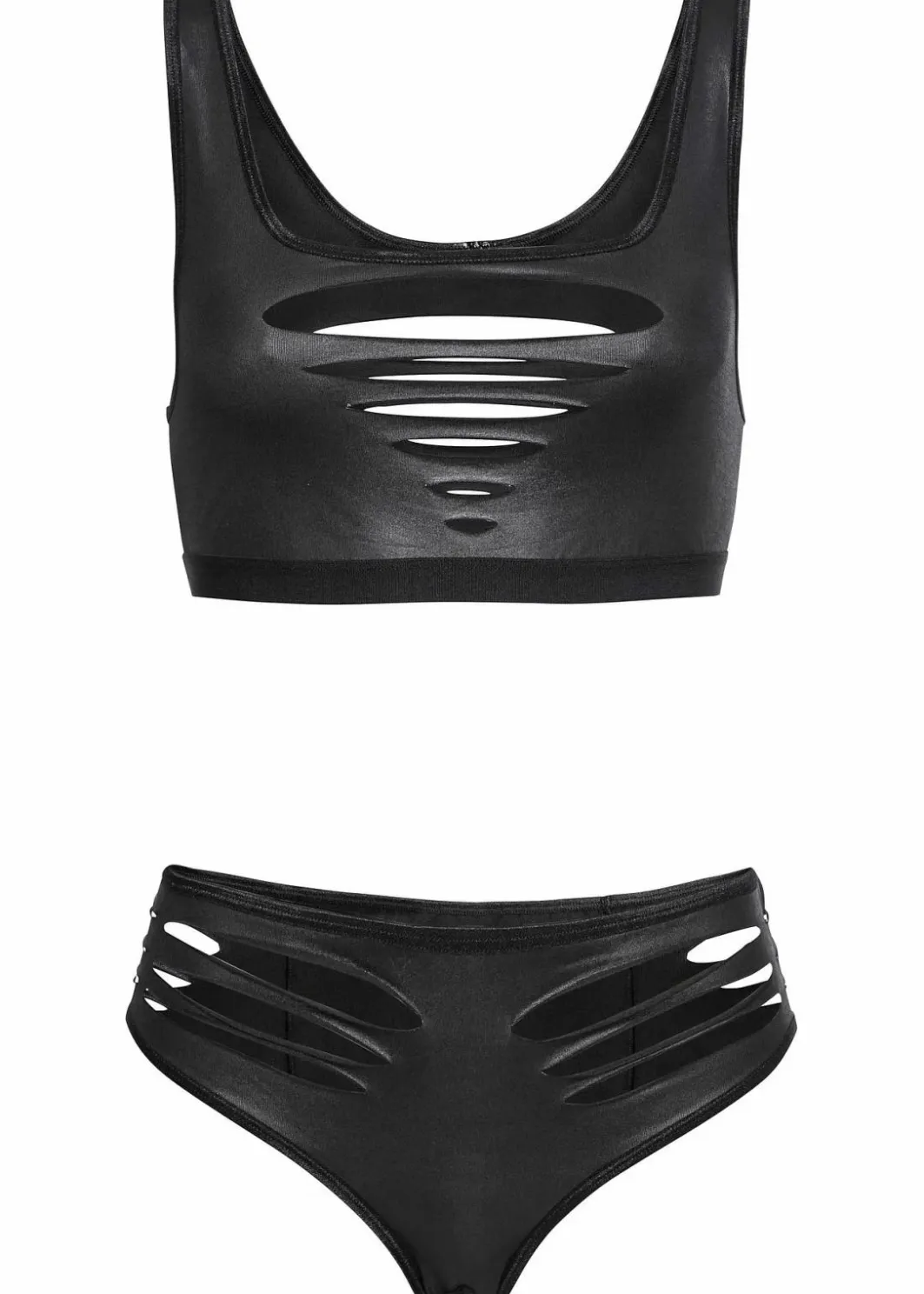 Best Bustier+Slip ouvert aus Wetlook (2-tlg.Set) Damen Wäsche·Erotikwäsche|Erotikwäsche