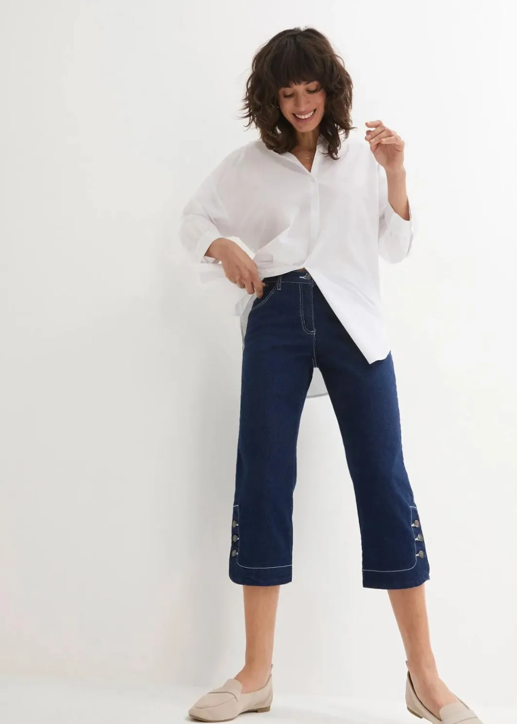 Outlet Capri Jeans Mid Waist Damen Jeans|Bekleidung·Shirts & Tops