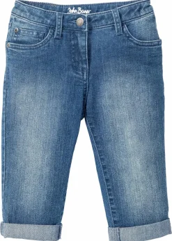 Outlet Capri Jeans Mid Waist mit verstellbarem Bund Kinder Mädchen 9-16 Jahre·Jeans
