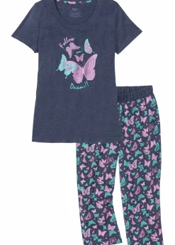 Damen bonprix Wäsche·Nachtwäsche|Nachhaltigere Materialien|Capri Pyjama