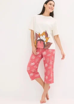 Capri Pyjama aus reiner Bio-Baumwolle Damen Nachhaltigere Materialien|Nachtwäsche