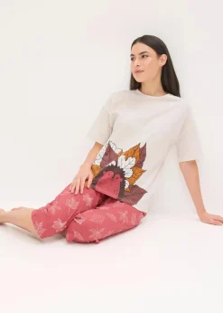 Capri Pyjama aus reiner Bio-Baumwolle Damen Nachhaltigere Materialien|Nachtwäsche