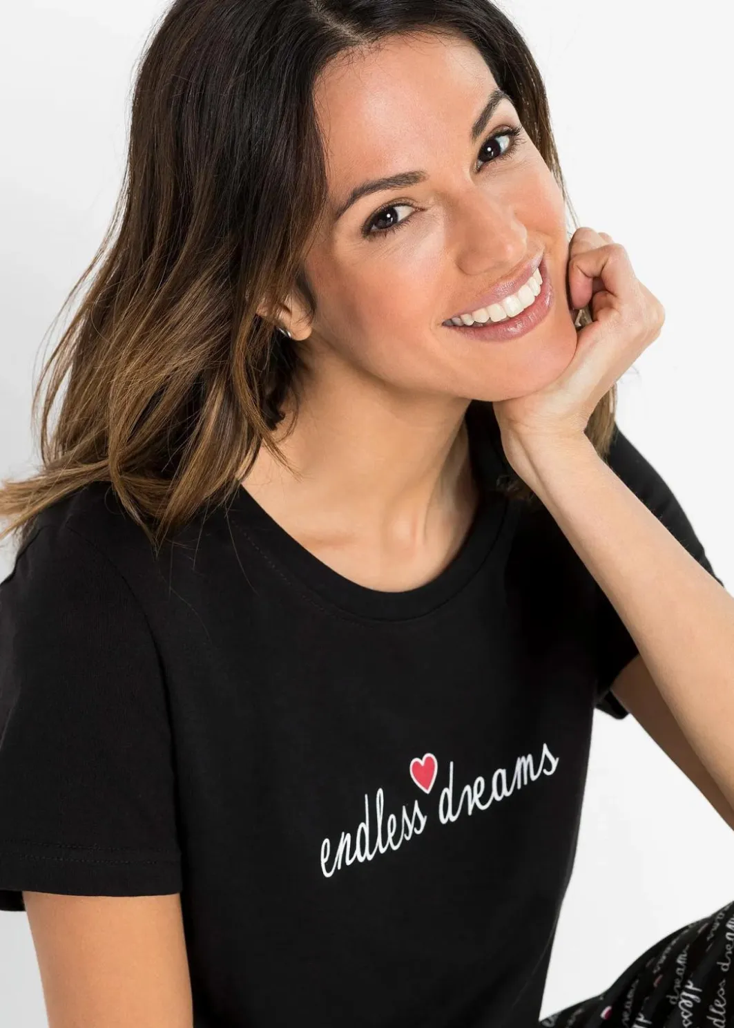 Damen bonprix Wäsche·Nachtwäsche|Nachtwäsche|Capri Pyjama aus reiner Baumwolle