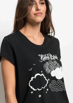 Damen bonprix Nachhaltigere Materialien|Nachtwäsche|Capri Pyjama aus reiner Bio-Baumwolle