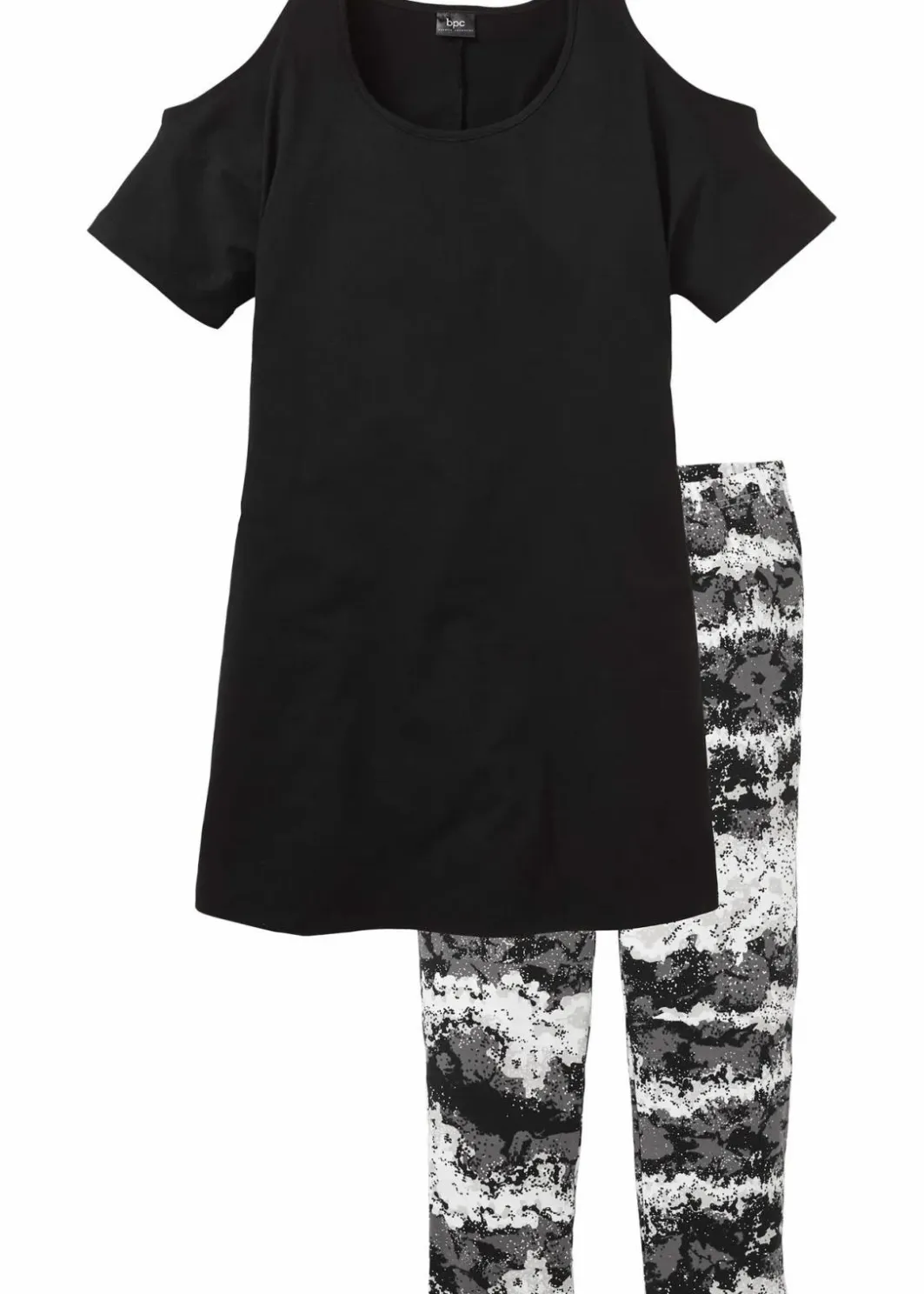 Damen bonprix Wäsche·Nachtwäsche|Nachtwäsche|Capri Pyjama mit kurzen Ärmeln