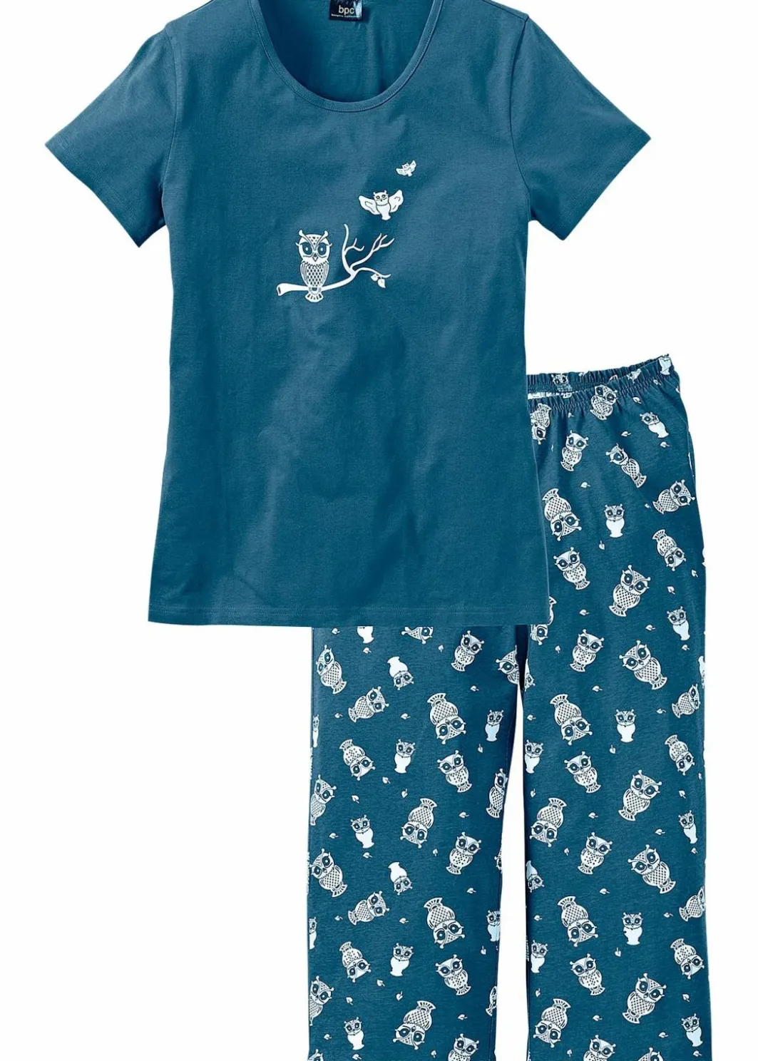 Damen bonprix Nachtwäsche|Wäsche·Nachtwäsche|Capri Pyjama mit kurzen Ärmeln