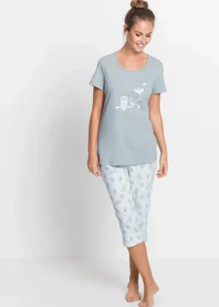New Capri Pyjama mit kurzen Ärmeln Damen Nachtwäsche|Wäsche·Nachtwäsche
