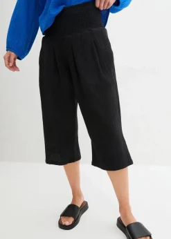 Damen bonprix Bekleidung·Kleider|Hosen|Capri-Hose aus softem Musselin