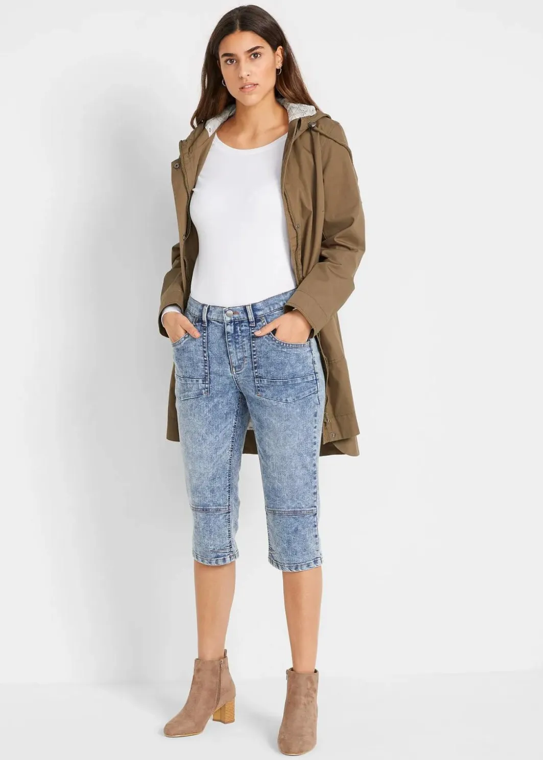 Clearance Capri-Komfort-Stretch-Jeans Damen Bekleidung·Shirts & Tops|Jeans