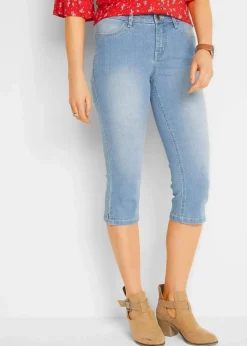 Damen bonprix Jeans|Bekleidung·Shirts & Tops|Capri-Komfort-Stretch-Jeans, 2-er Pack