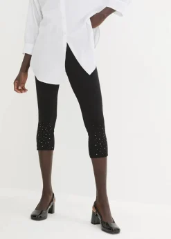 Damen bonprix Hosen|Capri-Leggings aus Baumwoll-mix