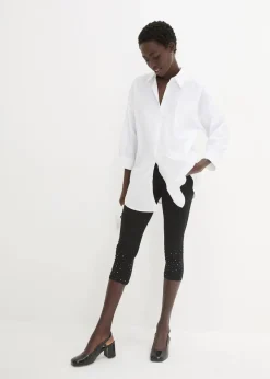 Damen bonprix Hosen|Capri-Leggings aus Baumwoll-mix